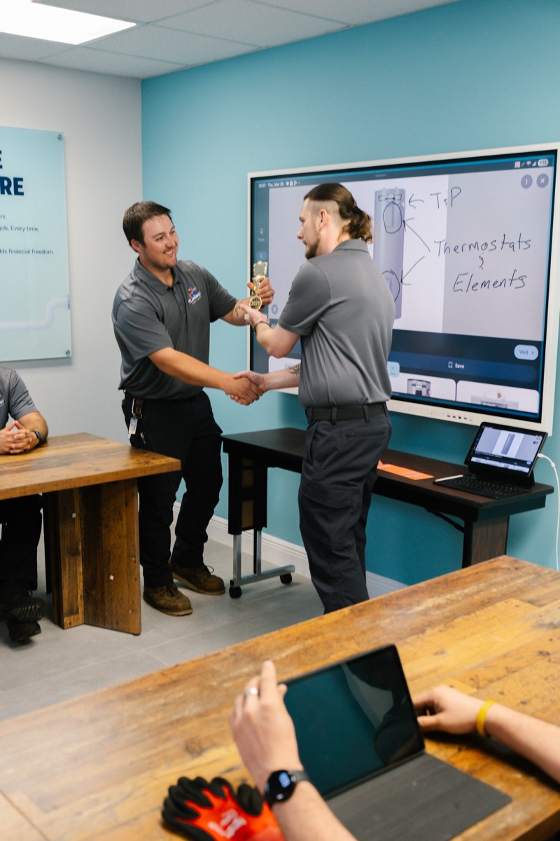 Flamingo technicians in hands-on training