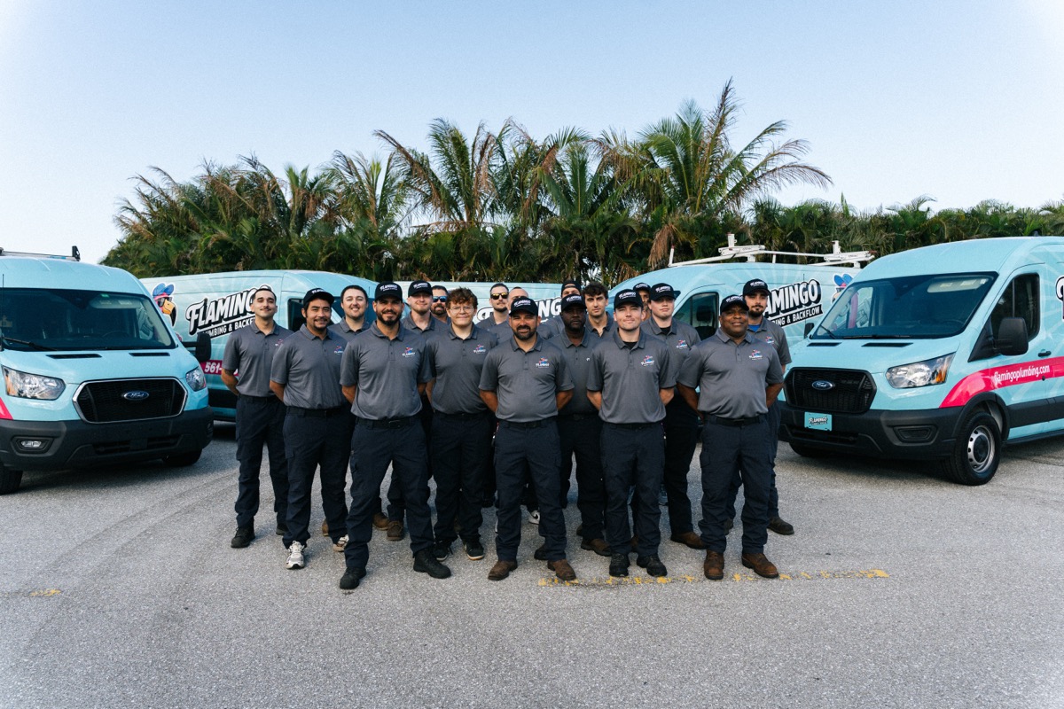 Flamingo technician team with the service fleet